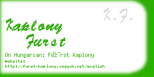 kaplony furst business card